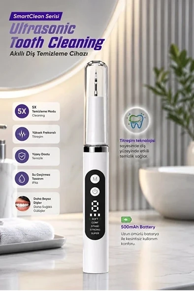 Ultrasonik Diş Temizleme Cihazı 5 Modlu Akıllı Diş Tartarı Ve Plak Temizleyici ürün görseli 1