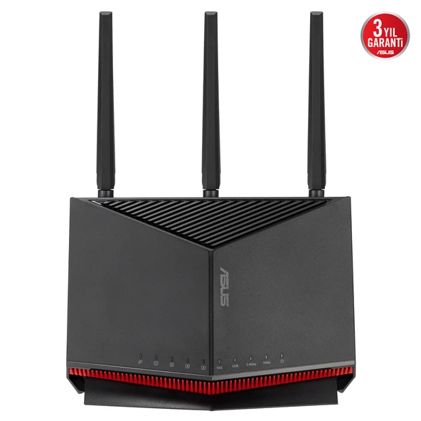 ASUS RT-BE86U, BE6800, 4 Port, 6800Mbps, Dual Band, WİFİ 7, AiMesh, AiProtection Pro, Gigabit Extendable Router ürün görseli 1