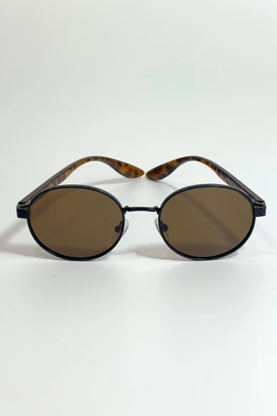 Unisex Polarize Yuvarlak Güneş Gözlüğü Kahverengi UV400 Korumalı ürün görseli 1