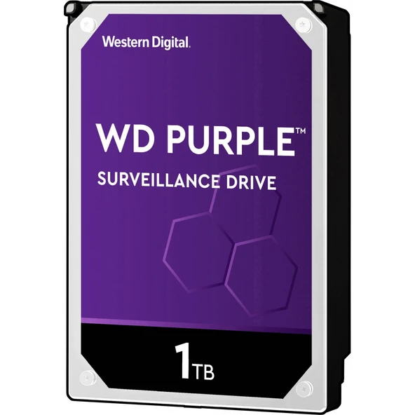 WD PURPLE, WD10PURZ, 3.5" 1TB, 64Mb, 5400 Rpm, 7/24 Güvenlik, HDD ürün görseli 1