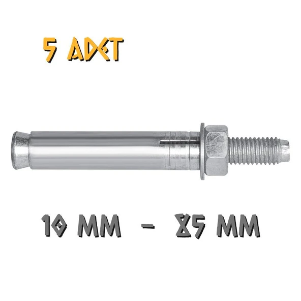 Made Borulu Çelik Dübel 10x85 mm. - 5 Adet ürün görseli 1