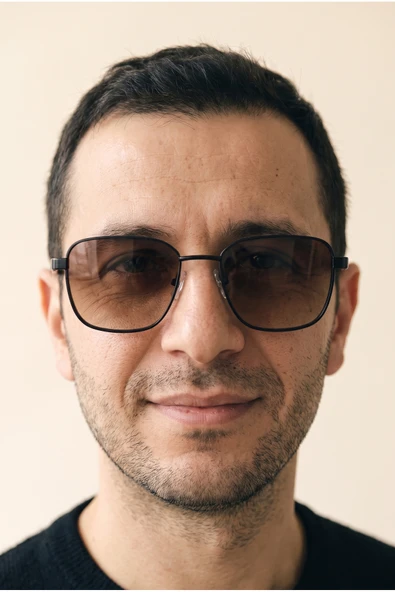 Erkek Polarize Köşeli Güneş Gözlüğü Kahverengi UV400 Korumalı ürün görseli 1