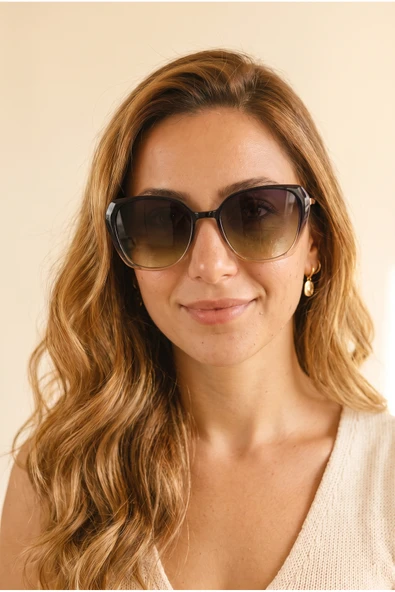 UV 400 Koruma Polarize Cat Eye Kahverengi Kadın Güneş Gözlüğü ürün görseli 1