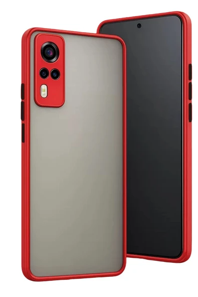 Vivo Y53S Kılıf Montreal Silikon Kapak - Kırmızı ürün görseli 1