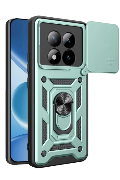 Redmi Note 15 Pro 4G Pars Lens Yüzüklü Silikon - Yeşil ürün görseli 1