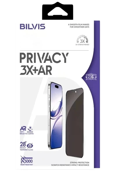 iPhone 17 Pro Max Bilvis 3X AR Hayalet Cam Ekran Koruyucu - Siyah ürün görseli 1