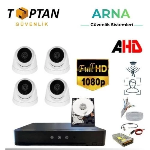 5 Mp Lens 2mp 1080P Full Hd Iç Mekan Dome Güvenlik Kamera Seti 1 Tb HDD Dahil ürün görseli 1