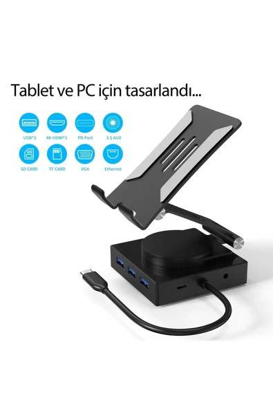 Dönüştürücü 10in1 Hub 116 - Gri ürün görseli 1