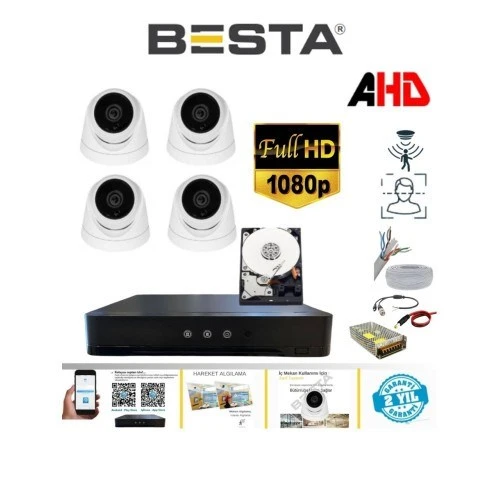 5 Mp Lens 2mp 1080P Full Hd Iç Mekan Dome Güvenlik Kamera Seti 1 Tb HDD Dahil ürün görseli 1