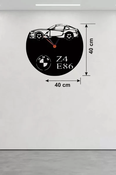 BMW Z4 E86 Tasarım Ahşap Duvar Saati - 40x40 cm Lazer Kesim Dekoratif ürün görseli 1
