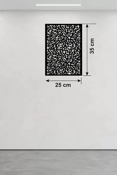 Soyut Mercan ve Hücre Dokulu Ahşap Duvar Tablosu - 25x35 cm Lazer Kesim Dekoratif Pano ürün görseli 1