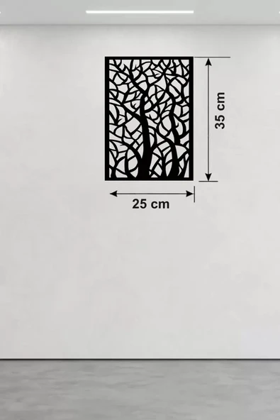 Soyut Ağaç Dalları Ahşap Duvar Tablosu - 25x35 cm Lazer Kesim Dekoratif Pano ürün görseli 1