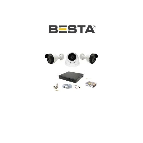 4 Iç 4 Dış 8 Kameralı Gece Renkli Sesli 5 Mp 320GB HDD Dahil Ahd Güvenlik Kamera Seti ürün görseli 1