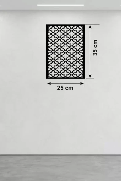 Geometrik Kafes Desenli Ahşap Duvar Tablosu - 25x35 cm Lazer Kesim Dekoratif Pano ürün görseli 1