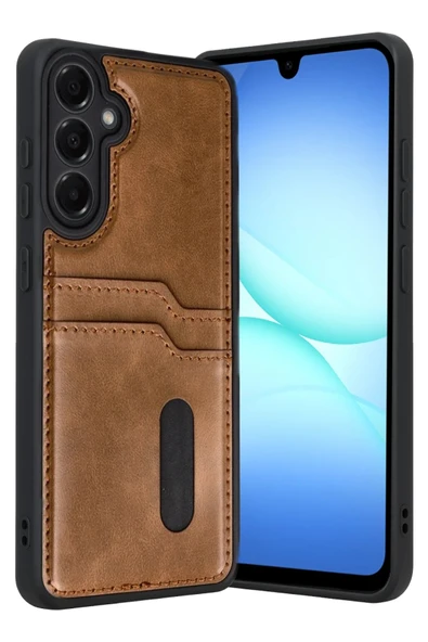 Samsung Galaxy A17 5G Sara Kartvizitli Deri Kılıf - Taba ürün görseli 1