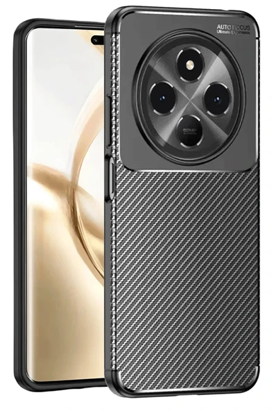 Tecno Spark 30 Kılıf Auto Focus Karbon Kapak - Siyah ürün görseli 1