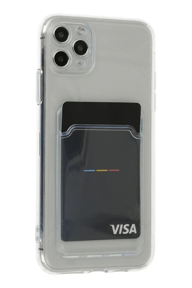 iPhone 11 Pro Max Kılıf Kart Şeffaf Silikon - Şeffaf ürün görseli 1
