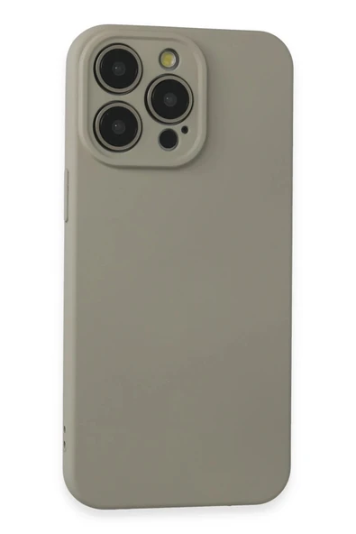 iPhone 15 Pro Max Kılıf Nano içi Kadife Silikon - Beyaz Titanyum ürün görseli 1