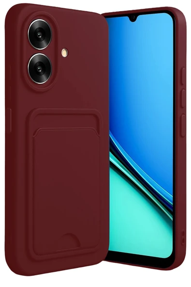 Realme Note 60 Kelvin Kartvizitli Silikon - Bordo ürün görseli 1