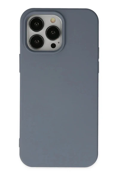 iPhone 15 Pro Max Kılıf Nano içi Kadife Silikon - Gri ürün görseli 1