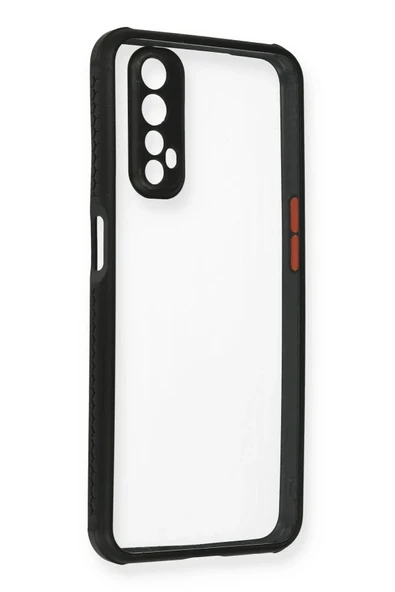 Realme 7 Kılıf Miami Şeffaf Silikon - Siyah ürün görseli 1
