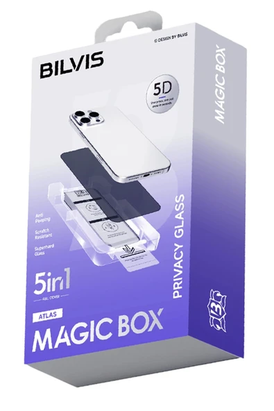 iPhone 14 Pro Max Bilvis 5in1 5D Magic Hayalet Cam Ekran Koruyucu - Siyah ürün görseli 1