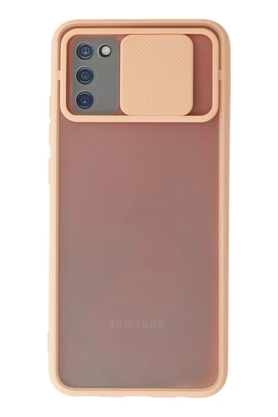 Samsung Galaxy A02S Kılıf Palm Buzlu Kamera Sürgülü Silikon - Pembe ürün görseli 1