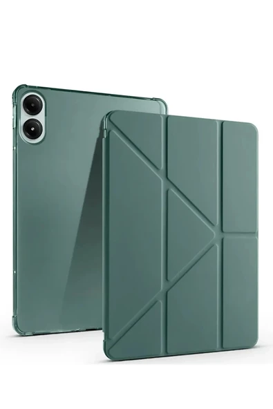 Redmi Pad SE 4G Kılıf Kalemlikli Mars Tablet Kılıfı - Koyu Yeşil ürün görseli 1