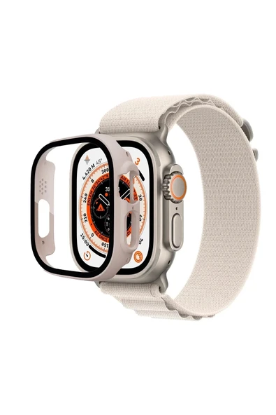 Watch Ultra 49mm Desert Camlı Kasa Ekran Koruyucu - Metalik Gold ürün görseli 1