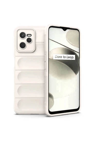 Realme C35 Kılıf Optimum Silikon - Krem ürün görseli 1