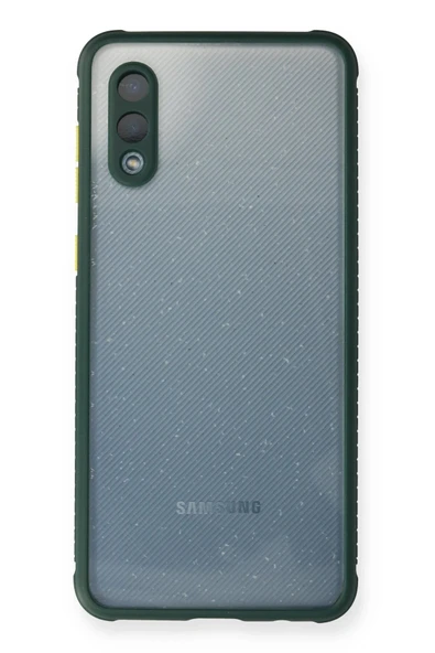 Samsung Galaxy A02 Kılıf Miami Şeffaf Silikon - Koyu Yeşil ürün görseli 1