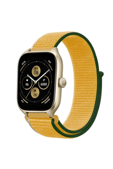 Watch 22mm Hasırlı Cırtcırtlı Kordon - Sarı ürün görseli 1