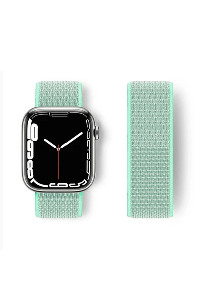 Watch 42mm Hasırlı Cırtcırtlı Kordon - Turkuaz ürün görseli 1