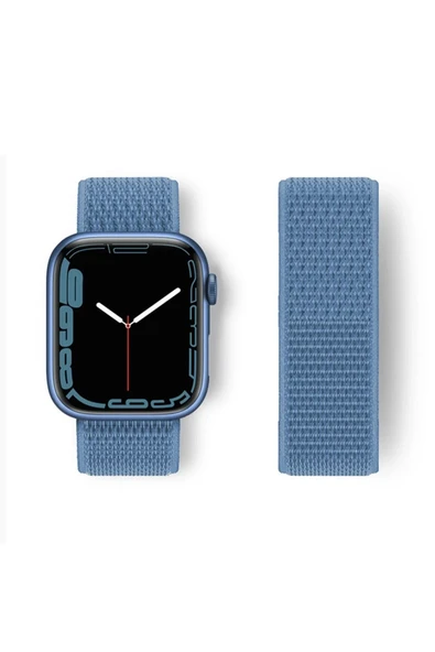 Watch 42mm Hasırlı Cırtcırtlı Kordon - Mavi ürün görseli 1