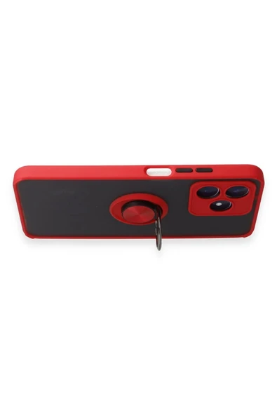 Realme C53 Kılıf Montreal Yüzüklü Silikon Kapak - Kırmızı ürün görseli 1