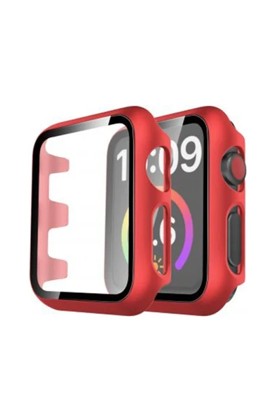 Watch 38mm Camlı Kasa Ekran Koruyucu - Kırmızı ürün görseli 1