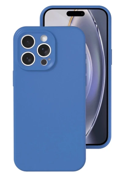 iPhone 16 Pro Kılıf Nano içi Kadife Silikon - Mavi ürün görseli 1