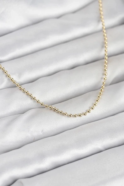 CM 14K Gold Renk Top Zincirli Model 60 cm Kadın Kolye ürün görseli 1