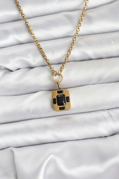 316L Çelik Zincir Gold Renk Vintage Model Kadın Kolye ürün görseli 1