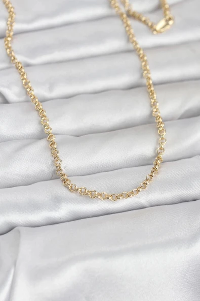 CM 14K Gold Renk Halka Zincir Model 60 cm Kadın Kolye ürün görseli 1