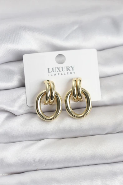 Gold Renk Pirinç Vintage Kadın Küpe ürün görseli 1