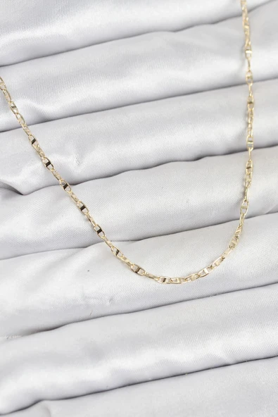 CM 14K Gold Renk Pirinç Gemi Zinciri Model Kadın Kolye ürün görseli 1
