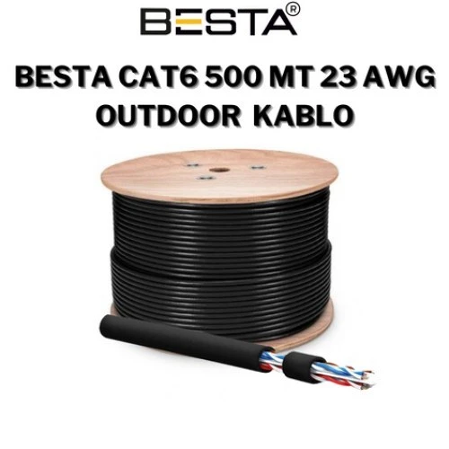 CAT6 500MT 23AWG OUTDOOR SİYAH IP KAMERA KABLOSU ürün görseli 1