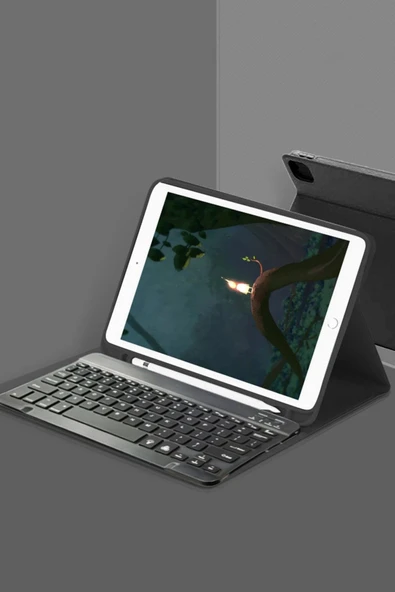 iPad 5 Air 9.7 Kılıf KC01 Smart Klavyeli Tablet Kılıfı - Siyah ürün görseli 1