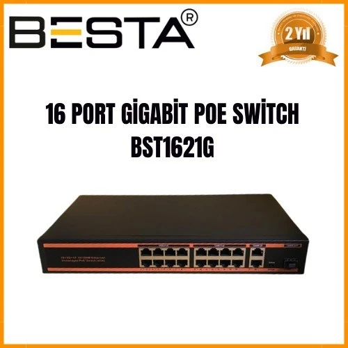 16 PORT GİGABİT POE SWİTCH 10/100/1000 Mbps BST1621G ürün görseli 1