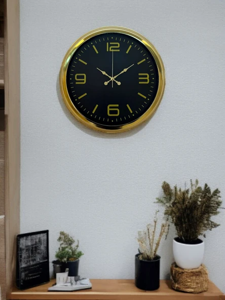 Gold Modern Rakamlı 40 Cm Metal Duvar Saati ürün görseli 1