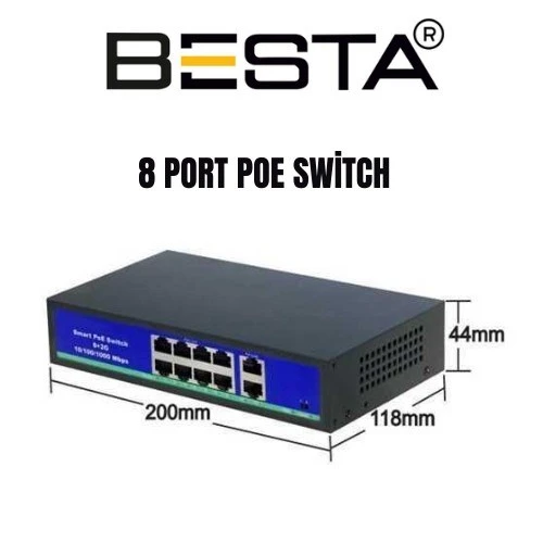 8 port PoE Switch KD0820 ürün görseli 1