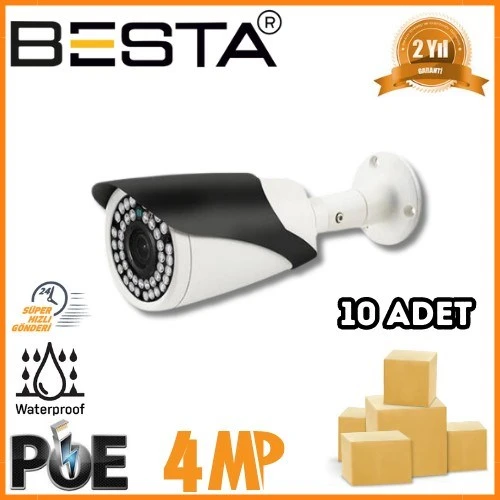 4 MP 42 LED IP POE Bullet Güvenlik Kamerası 10 Adet Koli ürün görseli 1