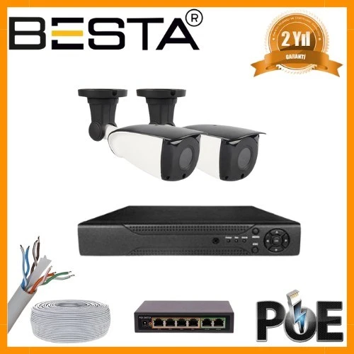 5 MP 1440P 2 DIŞ MEKAN KAMERALI IP POE Güvenlik Seti ürün görseli 1