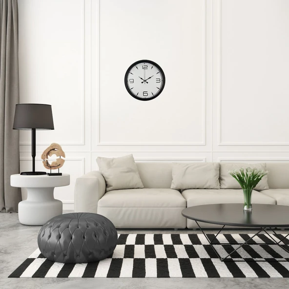 Precision Black 40 Cm Metal Duvar Saati ürün görseli 1